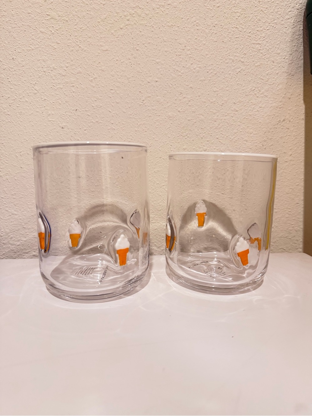 Anthropologie Icon Juice Glass Ice Cream Set of 2